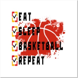 Eat Sleep Basketball Repeat Posters and Art